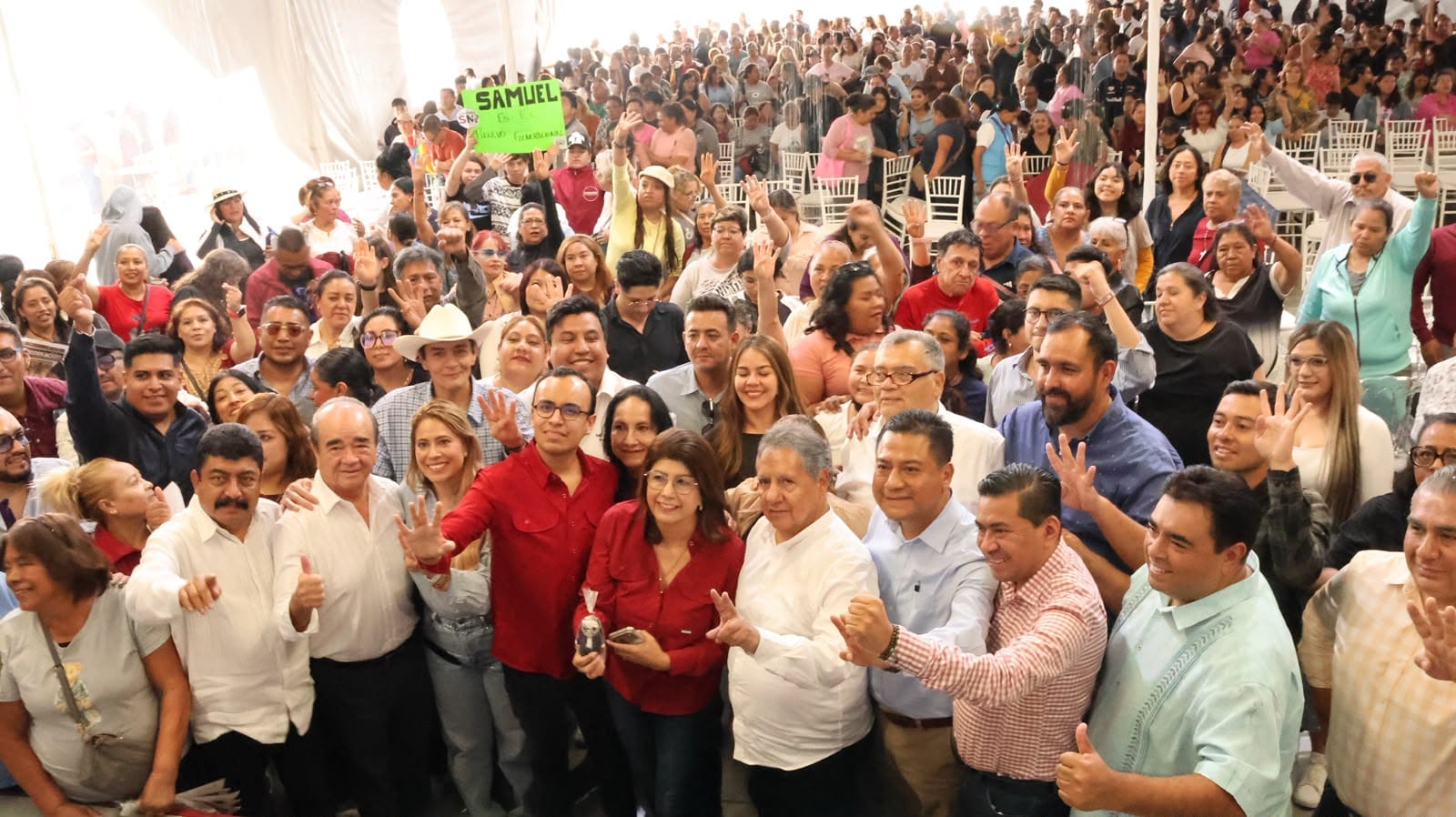 Encabezan Mariela Gutiérrez e Higinio Martínez multitudinaria Asamblea Estatal en favor del Segundo Piso de la 4T