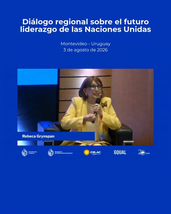 "La confianza en la ONU se construye con resultados": Rebeca Grynspan destaca la necesidad de un liderazgo independiente y coherente