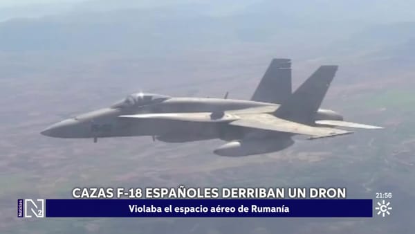Cazas F-18 españoles de la OTAN interceptan y derriban un dron que violó el espacio aéreo de Rumanía