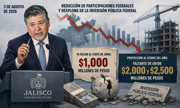 Jalisco ante el recorte federal: el impacto del desplome de recursos y las obras en riesgo