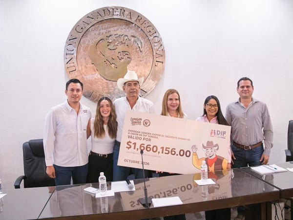 DIF Sonora recibe donativo superior a 1.6 millones de pesos recaudados en la ExpoGan 2026