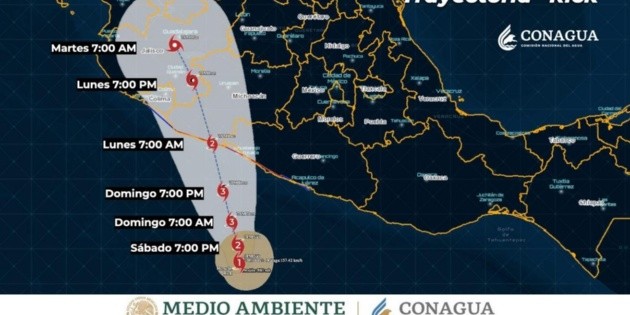  Huracán "Rick" acelera trayectoria; tocará tierra este domingo en Michoacán