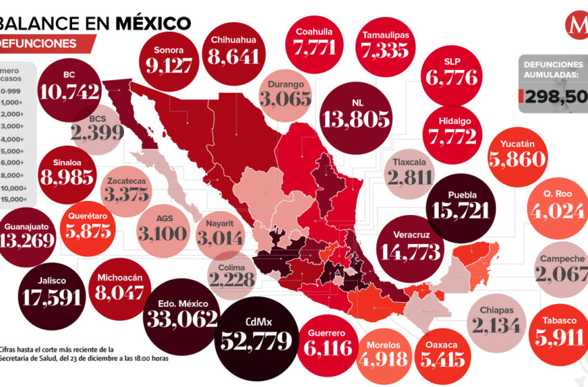  Coronavirus en México. Mapa de covid-19 hoy, 23 de diciembre de 2021 – Grupo Milenio