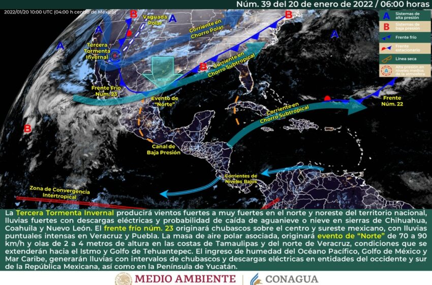  Prevé SMN heladas en el norte y noreste del país por tormenta invernal – La Jornada