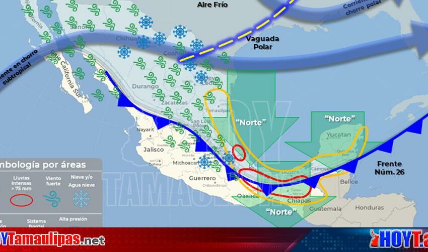  Se intensificará el frío, heladas y lluvia en gran parte del país – Hoy Tamaulipas