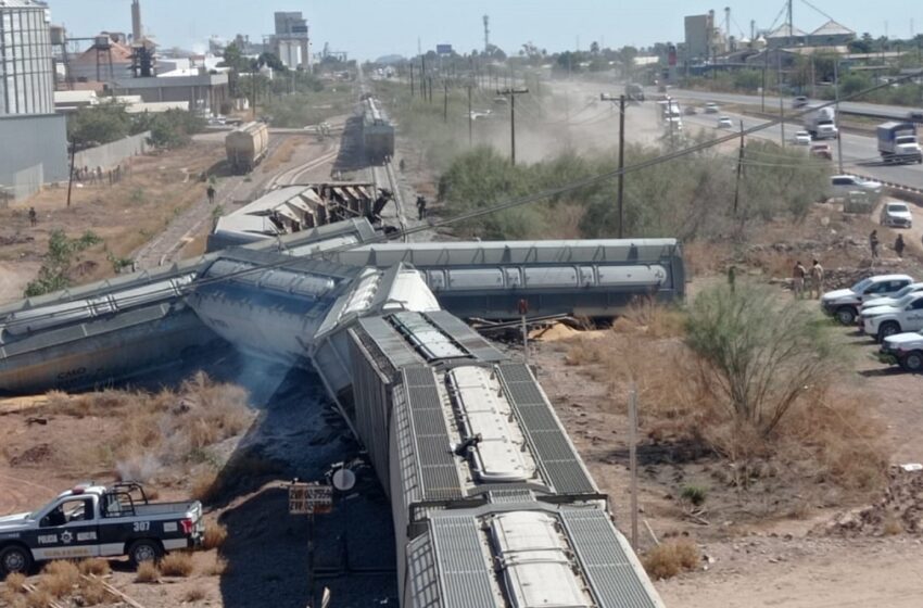  Descarrila tren carguero en la zona Sur de Sonora
