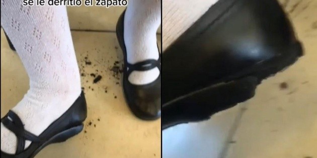  Intenso calor derrite zapato de estudiante y se vuelve viral en TikTok