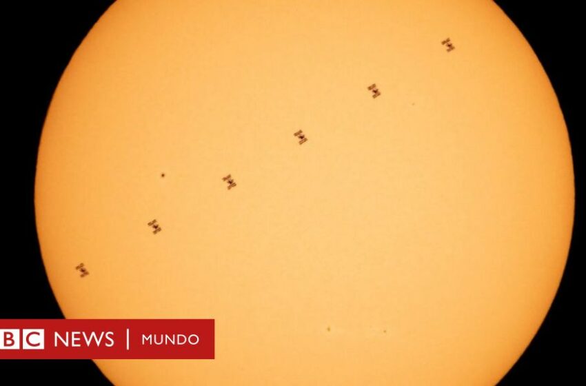  Las espectaculares imágenes de la Estación Espacial Internacional viajando frente al Sol