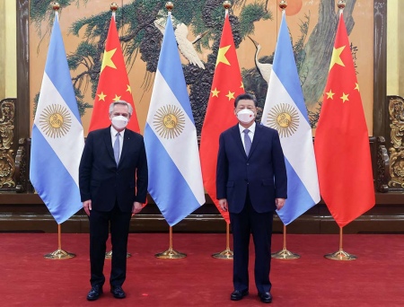 Alberto Fernndez y Xi Jinping 