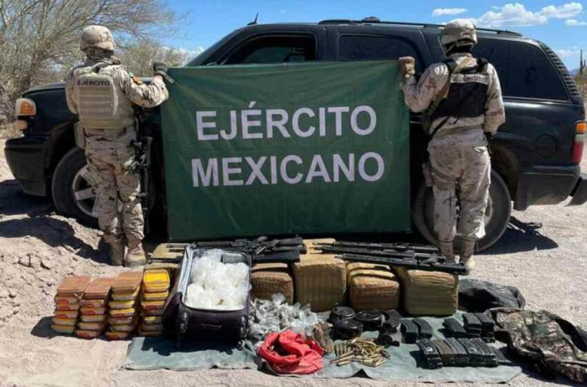  Ejército asegura metanfetamina, marihuana y armamento en Sonora – La Razón de México