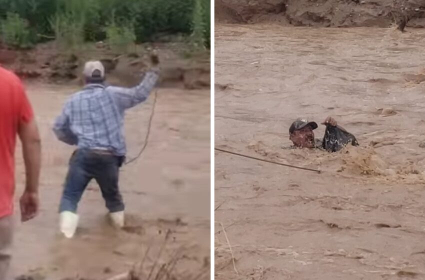  Rescatan a hombre que era arrastrado por río en Sonora | VIDEO – Grupo Milenio