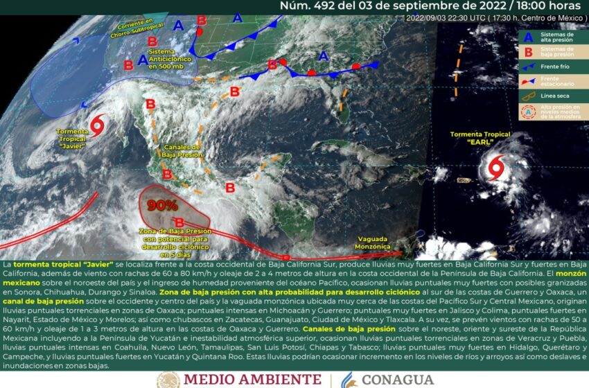  Prevén que 'Javier' se aleje de Península de Baja California – Estados – La Jornada