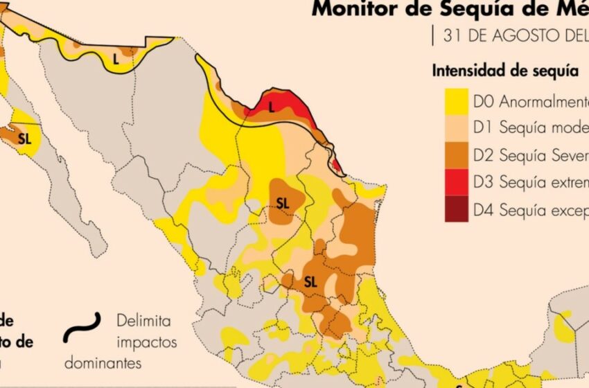  Disminuye sequía en el país, aunque aún está por arriba del 2021