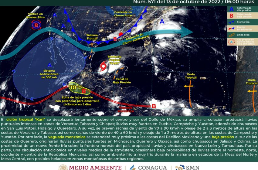  Ciclón tropical “Karl” producirá lluvias intensas en zonas de Veracruz – El Democrata