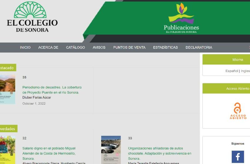  El Colegio de Sonora reúne en un portal todas sus publicaciones – Aristegui Noticias