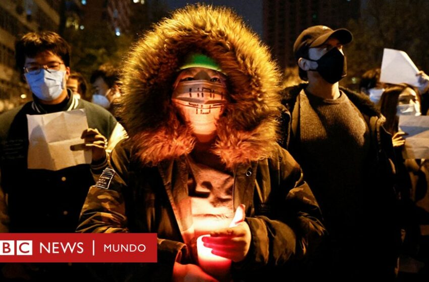  En fotos: las insólitas protestas en China contra las restricciones por la covid