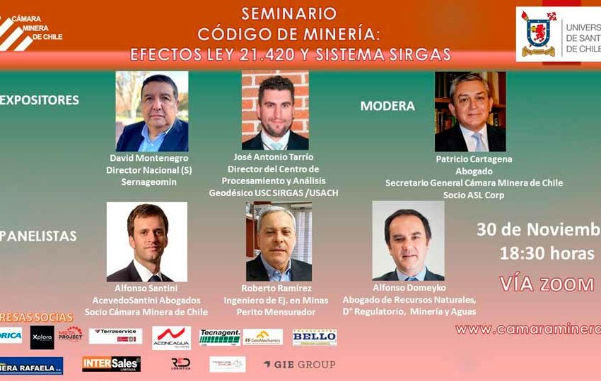  Realizan seminario Código de Minería: efectos ley 21.420 y sistema Sirgas – Portal Innova