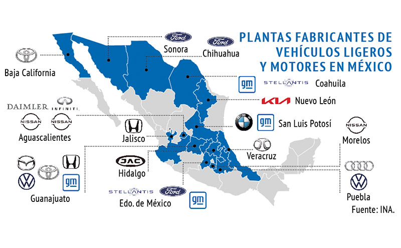  ¿Cuántas armadoras de autos hay en México?