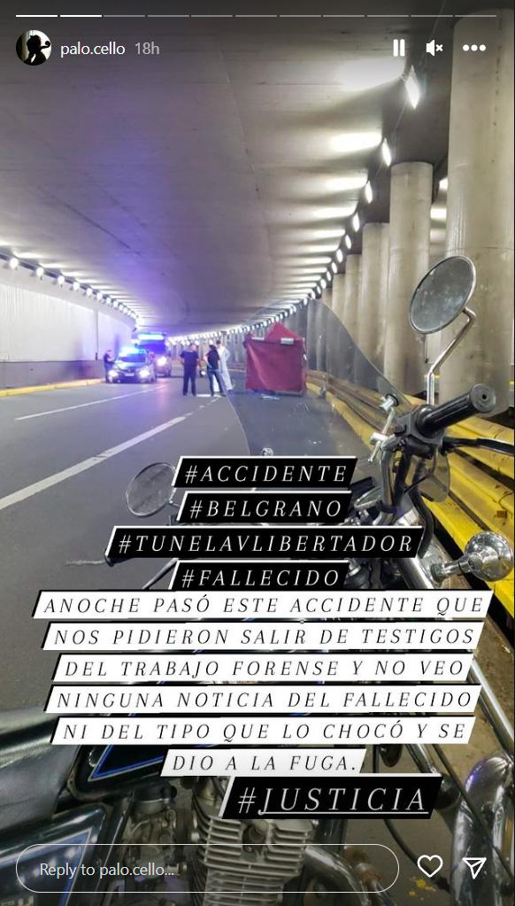 El tunel de avenida Libertador y calle Pampa donde se produjo el accidente fatal
