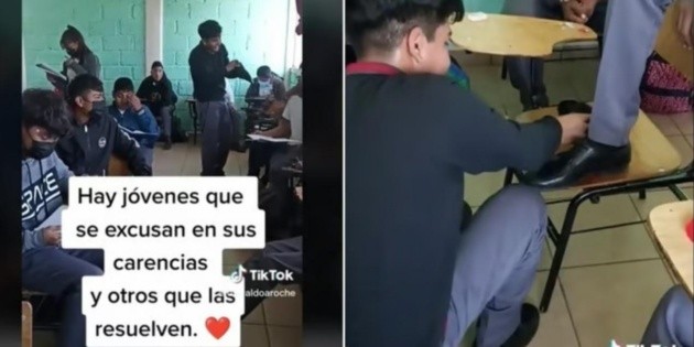  ¡Viral! Estudiante bolea zapatos en su escuela para salir adelante