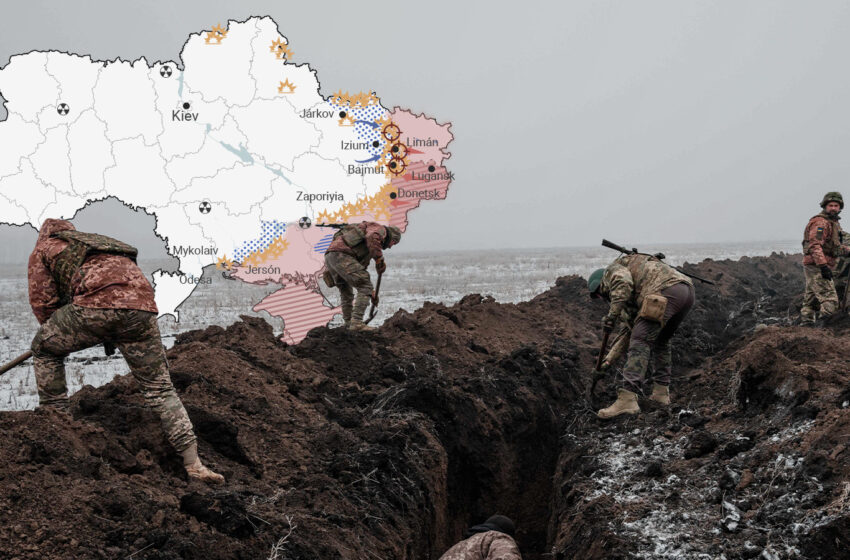  El mapa de la guerra: Rusia se acerca a Bajmut y Ucrania admite que la situación es «muy difícil»