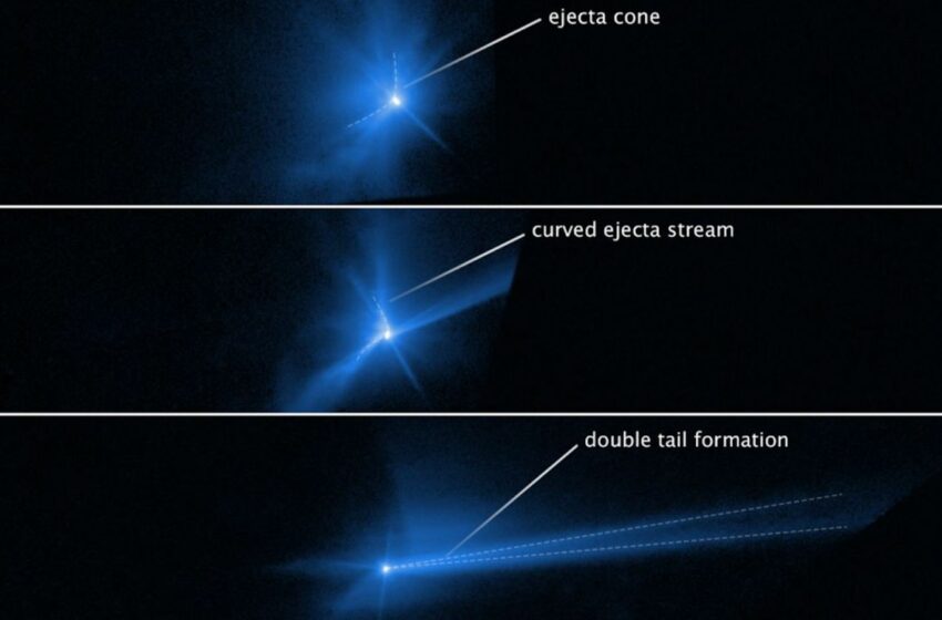  El telescopio espacial Hubble captó una «película» de cuando la misión DART de la NASA chocó contra un asteroide