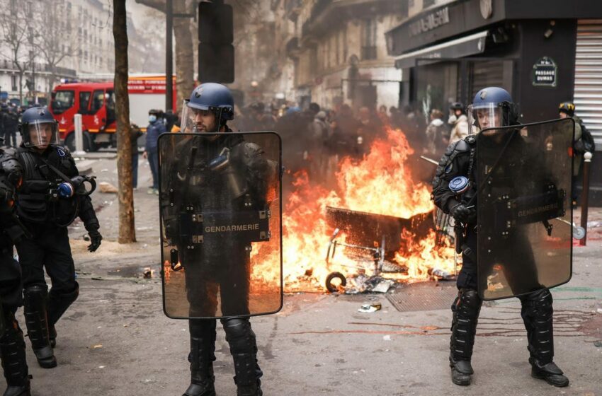  Nuevos incidentes en la décima jornada de protestas en Francia contra la reforma de pensiones de Macron