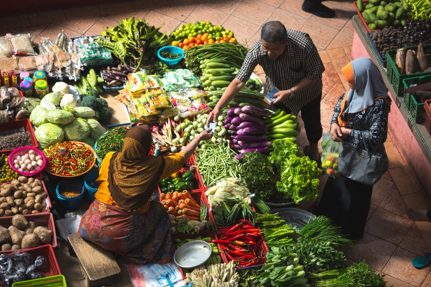 People at a market