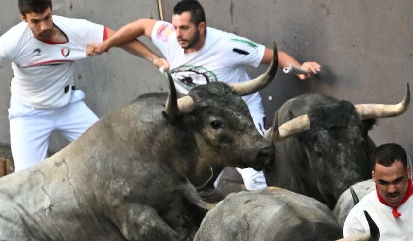  Una persona de Tarragona sufre una herida superficial por asta de toro en el costado en el segundo encierro