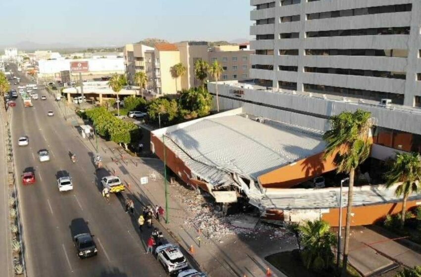  VIDEO: Colapsa fachada del Hotel Fiesta Americana en Hermosillo | Noticias de Sonora