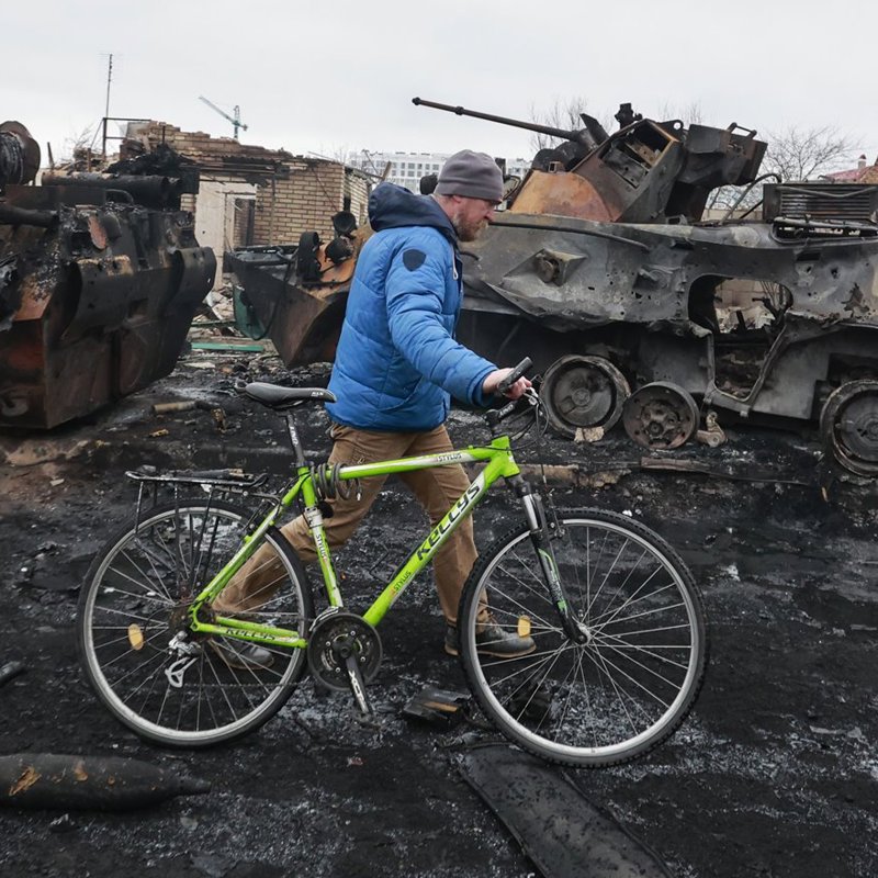 Destrucción en Bucha, cerca de Kiev