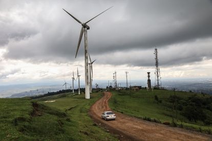 Turbinas en Kajado, Kenia, en 2021. 