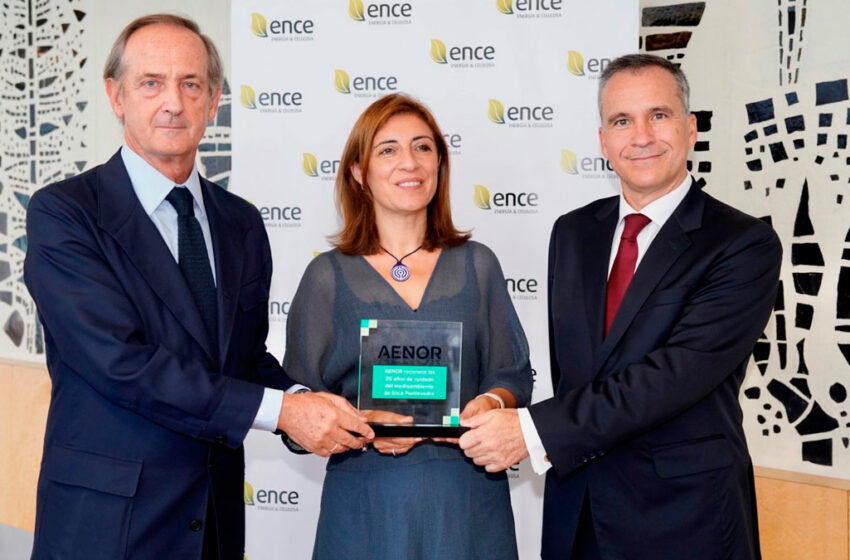  Aenor galardona a Ence por 20 años de cuidado del medio ambiente en Pontevedra