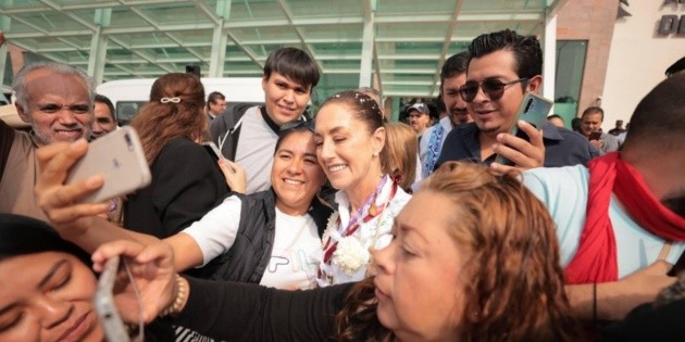  Le dan la bienvenida a Claudia Sheibaum en Morelia