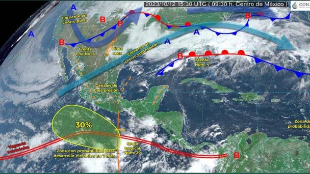  Frente frío 6: ¿Qué estados afectará con lluvias fuertes y bajas temperaturas este fin de semana?