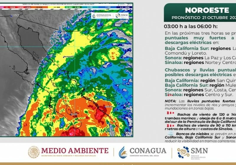  Sube a alerta verde el sur de Sonora por Norma – meganoticias