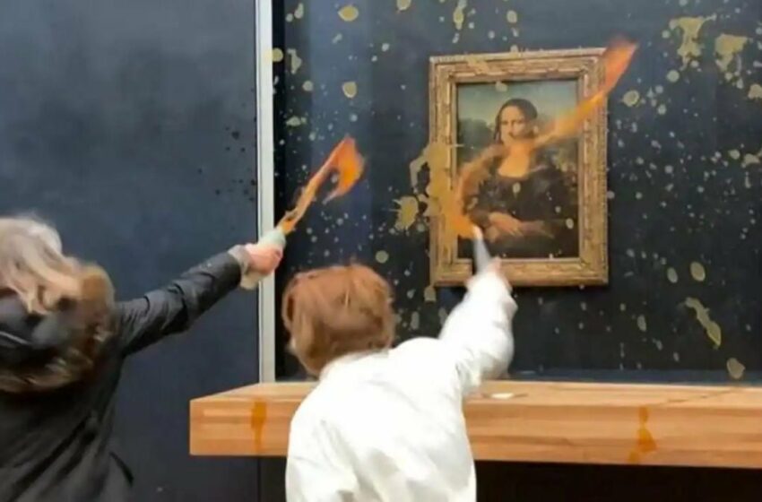  Activistas climáticos arrojan sopa a la Mona Lisa de Da Vinci en el Museo del Louvre