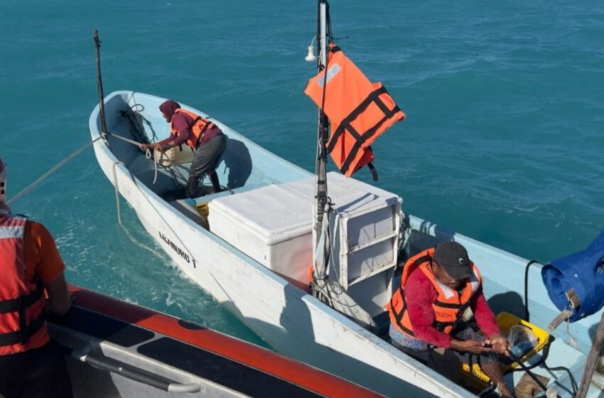  Dos pescadores fueron rescatados en Yucatán cuatro días después de naufragar