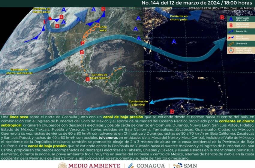  LLUVIAS Y CHUBASCOS EN NORTE, CENTRO Y SURESTE DE MÉXICO – Calor Noticias