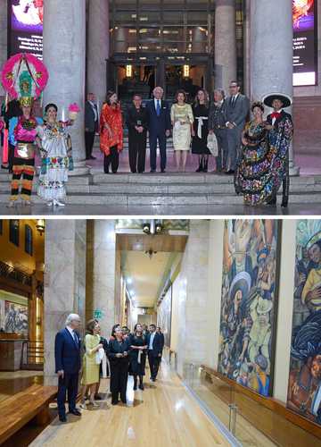  Los reyes suecos admiraron los murales que  aloja Bellas Artes