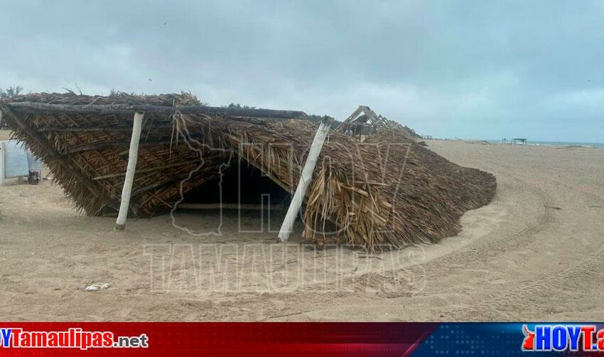  Reparan palapas en Playa la Pesca, tras tormenta – Hoy Tamaulipas