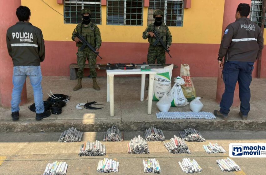  Material para minería ilegal fue decomisado como resultado de operación militar en Zaruma