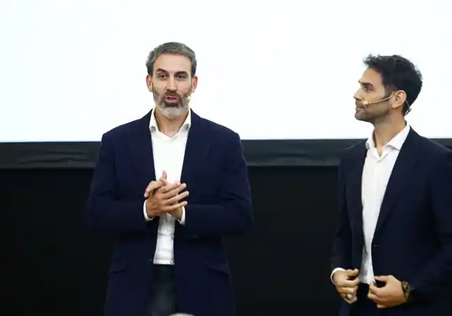 Berni y Calderón, durante la presentación.