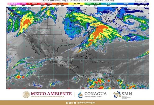  Frente frío #43 ocasionará lluvias muy fuertes con descargas eléctricas en Chiapas, y …