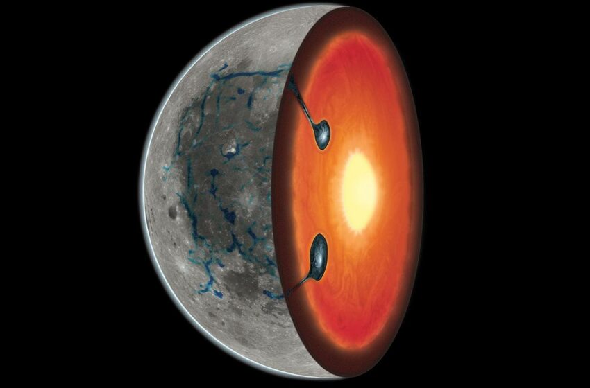  La Luna sugiere que se volvió del revés para su forma actual