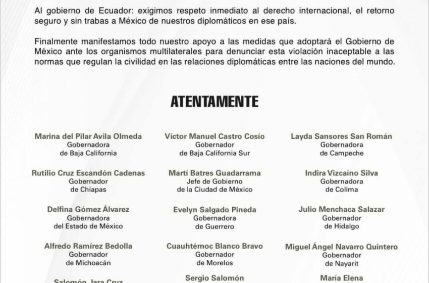  Respalda Cuéllar a AMLO por ruptura de relaciones diplomáticas con Ecuador – Tlaxcala