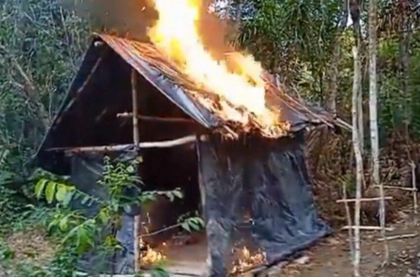  Militares venezolanos desmantelan campamento de minería ilegal en Amazonas