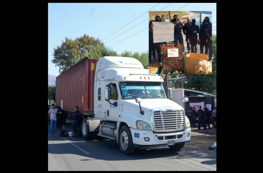  Incautan policías en paro, contenedor de alimentos para el titular de SSP