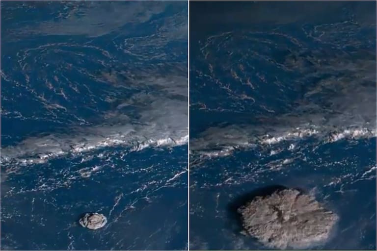  El impactante video que muestra cómo se ve una erupción volcánica desde el espacio