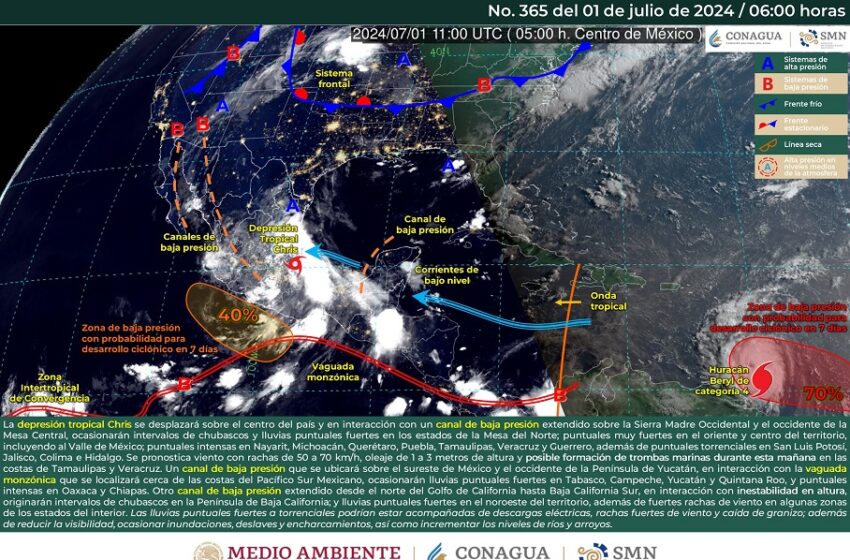  La depresión tropical Chris se desplazará sobre el centro del país – Esfera Noticias